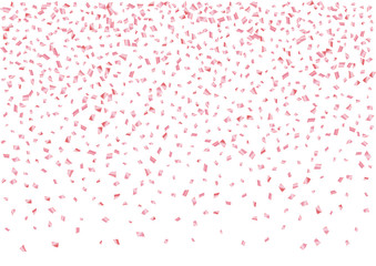 Festive pink rectangle confetti background. Abstract frame confetti texture for holiday, postcard, poster, website, carnival, birthday, children's parties. Cover confetti mock-up. Wedding card layout