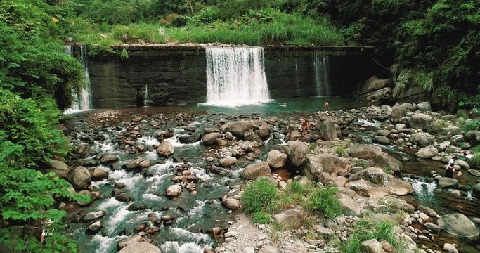 Aerial shot of stream in Beipu, Hsinchu, Taiwan