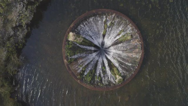 Aerial drone view of Covao dos Conchos in Serra da Estrela, Portugal