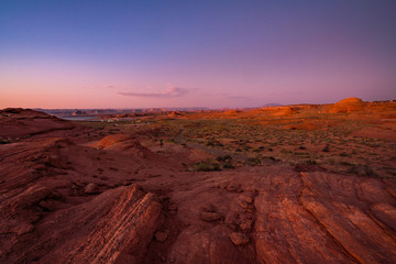 Fototapeta na wymiar Sunset in the desert surrounding Page Arizona USA