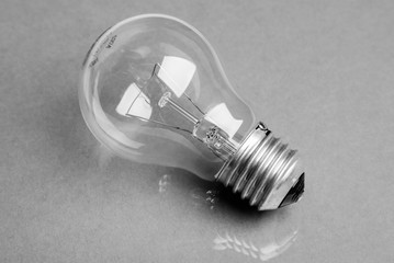Light Bulb on wooden background