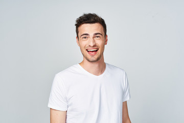 portrait of young man isolated on white background