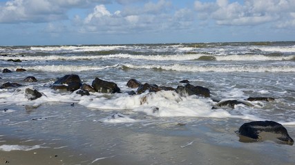 Fototapeta na wymiar Strand auf Ameland, Nordsee, Niederlande