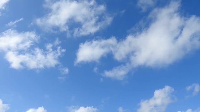 青空。白い雲が綺麗です。空の背景素材。タイムラプス動画