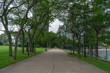 Empty Path at Olive Park in Streeterville Chicago