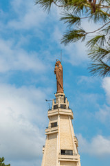 Virgin Mary statue on the top of the mountain. Virgin Mary statue, located on the top of mount Maghdoucheh near Sidon, Lebanon