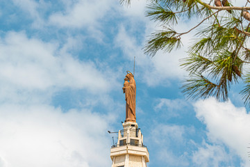Virgin Mary statue on the top of the mountain. Virgin Mary statue, located on the top of mount Maghdoucheh near Sidon, Lebanon