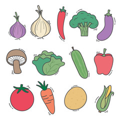 Doodle Collection vegetable sets