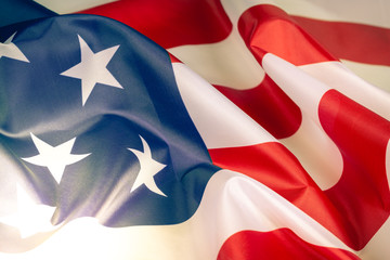 Fototapeta premium Closeup american flag background