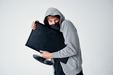 young man with laptop
