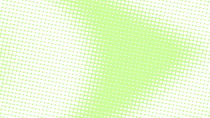 Green and white pop art background in retro comic style with halftone dots, vector illustration of backdrop with isolated dots