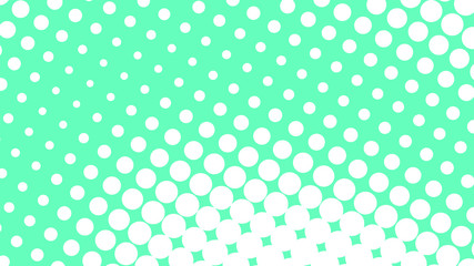 Turquoise and white retro comic pop art background with dots, cartoon halftone background vector illustration eps10