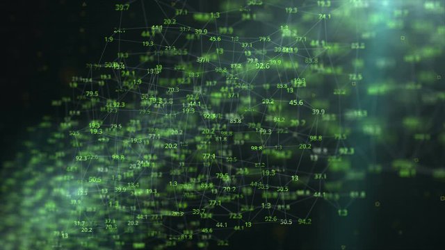 Data Flow Looped animation. Visualization of big data structures