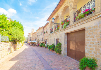 Naklejka premium Sovana (Italy) - A small etruscan and medieval stone village in the municipal of Sorano, province of Grosseto, Tuscany region; touristic attraction for cathedral, ruins and square.