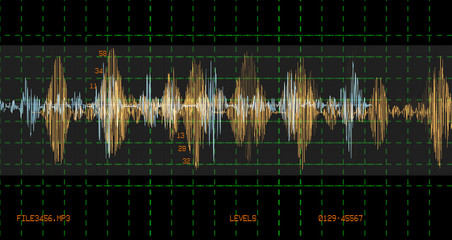Audio waveform abstract technology background