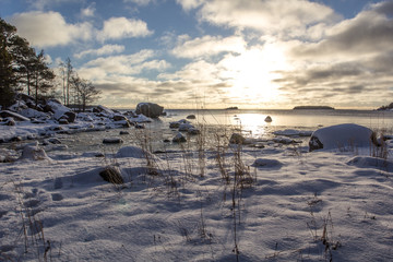 beach in winter