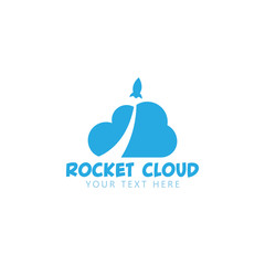 Rocket cloud graphic design template vector isolated