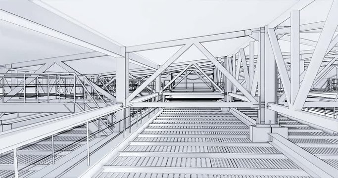 Visualization of bim models of metal supporting structures in drawing style