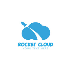 Rocket cloud graphic design template vector isolated