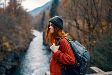 portrait of young woman in winter forest