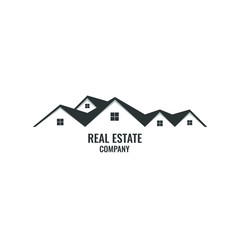 Modern home logo. Five window with black color. Flat design vector. Usable for mortgage, real estate, building, architecture and business.