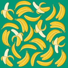 Unique and Trendy Hand Drawn Fresh Banana Background. Unique and Trendy Concept or Design For Your Unique Background.