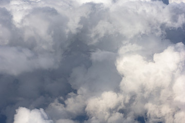 View of cloudscape during flying on the plane