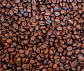 Coffee beans used as a background