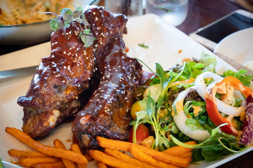 Pork ribs grilled