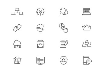 SEO thin line vector icons. Editable stroke