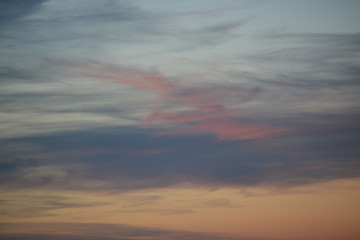 Fototapeta na wymiar Orange color in the evening skies