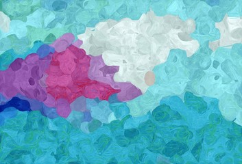 abstract creative painting style with medium turquoise, light gray and antique fuchsia colors
