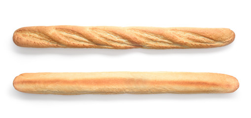 Baguette isolated on white background