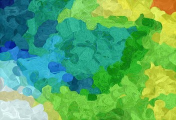 abstract decoration painting style with sea green, dark khaki and medium turquoise colors