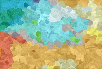 abstract creative painting style with dark khaki, light sea green and sky blue colors