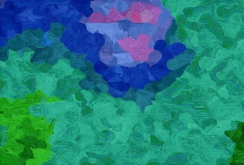 abstract creative painting style with dark cyan, forest green and midnight blue colors