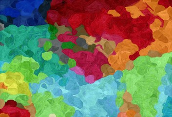 abstract decoration painting style with moderate green, pastel green and dark pink colors