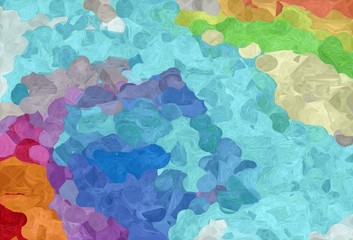abstract decoration painting style with medium aqua marine, sky blue and tan colors