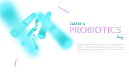 Probiotics Bacteria Vector illustration. Biology, Science background.