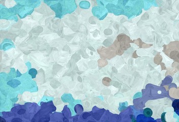 abstract decoration painting style with light gray, teal blue and sky blue colors