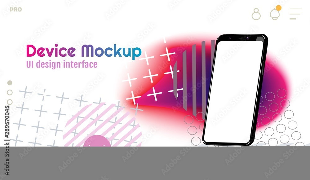 Poster mobile app ui and ux alternative trendy concept vector mockup.