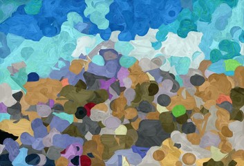 abstract creative painting style with cadet blue, light slate gray and tan colors
