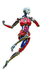 cyborg girl comic pose two