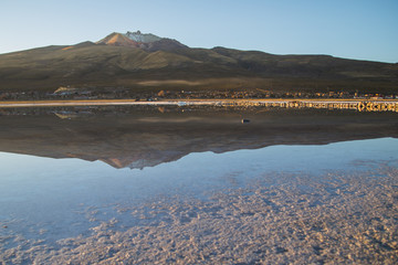 The reflections of the Tunupa volcano