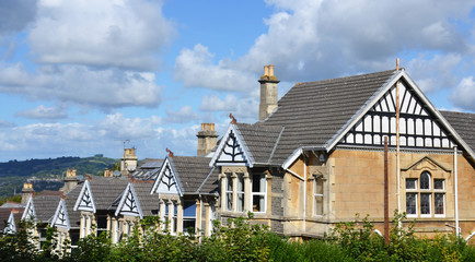 Old English house in rural areas of Great Britain