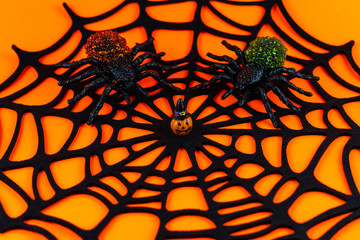 Halloween Spiderweb with spiders