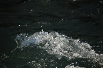 Photo at high shutter speed for freezing water movement in stream.