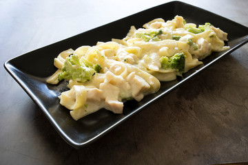 Chicken Fettucine Alfredo with Broccoli