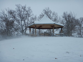 gazebo in winter