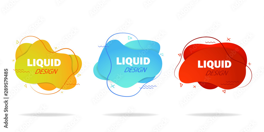 Poster trendy gradient liquid shape. fluid isometric background. graphic shape for social media, advertisin